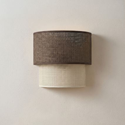 Brilagi - LED-seinavalgusti BOHO ECO 1xE27/10W/230V pruun/kreemjas