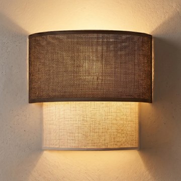 Brilagi - LED seinavalgusti BOHO ECO 1xE27/10W/230V pruun/kreemjas