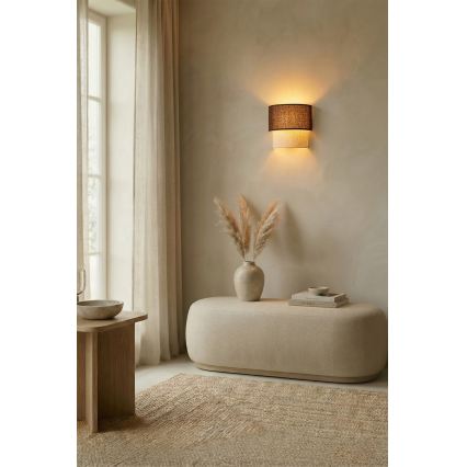 Brilagi - LED seinavalgusti BOHO ECO 1xE27/10W/230V pruun/kreemjas
