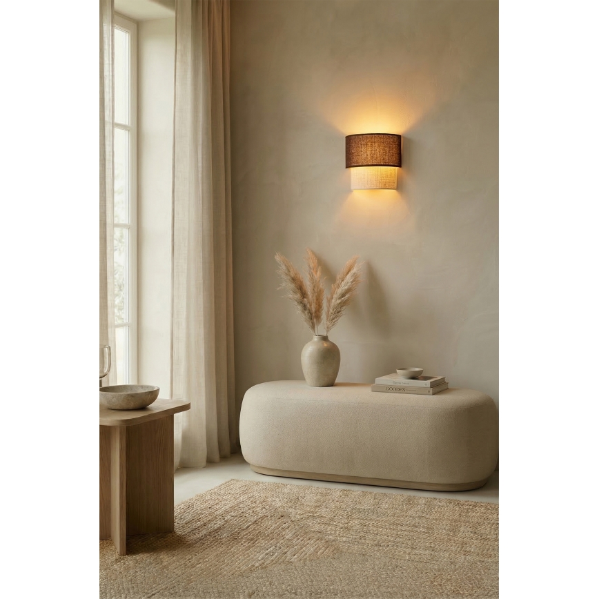 Brilagi - LED seinavalgusti BOHO ECO 1xE27/10W/230V pruun/kreemjas