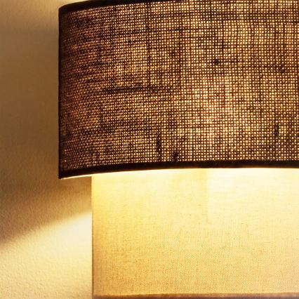 Brilagi - LED seinavalgusti BOHO ECO 1xE27/10W/230V pruun/kreemjas