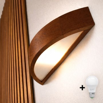 Brilagi - LED-seinavalgusti CARVALHO 1xE27/15W/230V tamm-kirsipuu