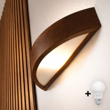 Brilagi - LED seinavalgusti CARVALHO 1xE27/15W/230V tamm-pähkel