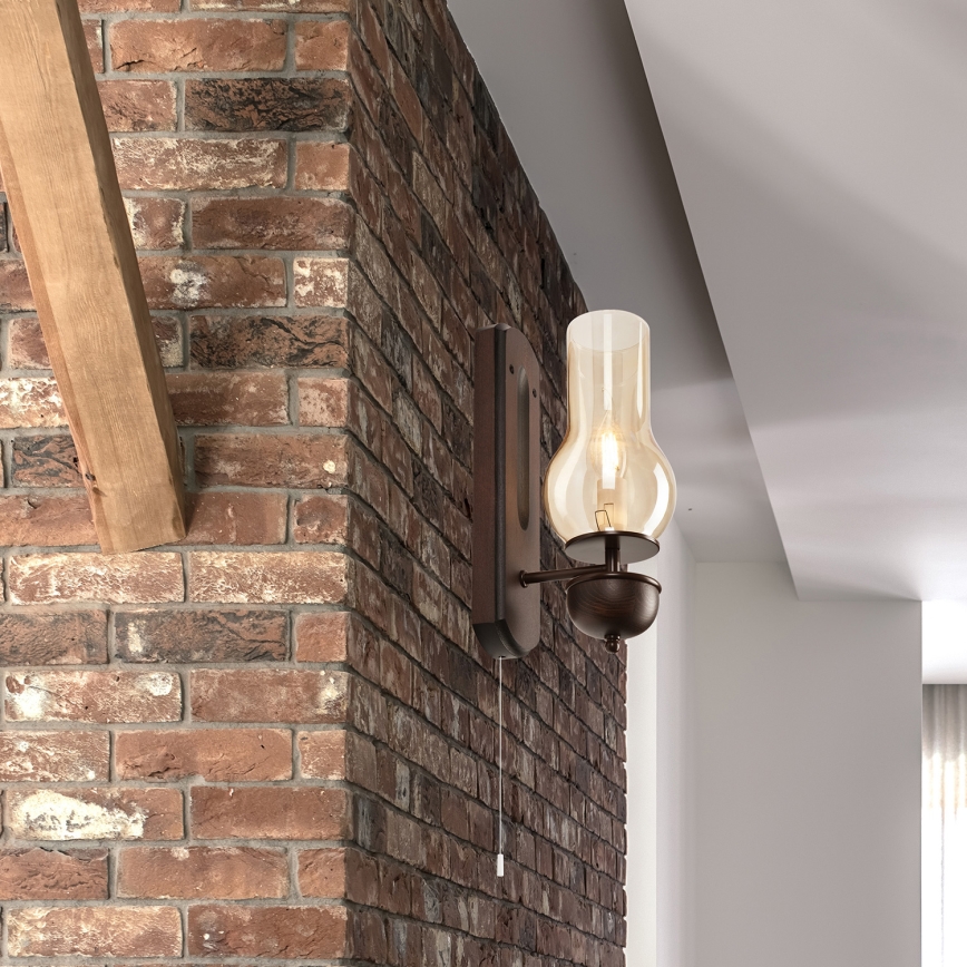 Brilagi - LED Seinavalgusti COTTAGE 1xE14/40W/230V pöök/pruun
