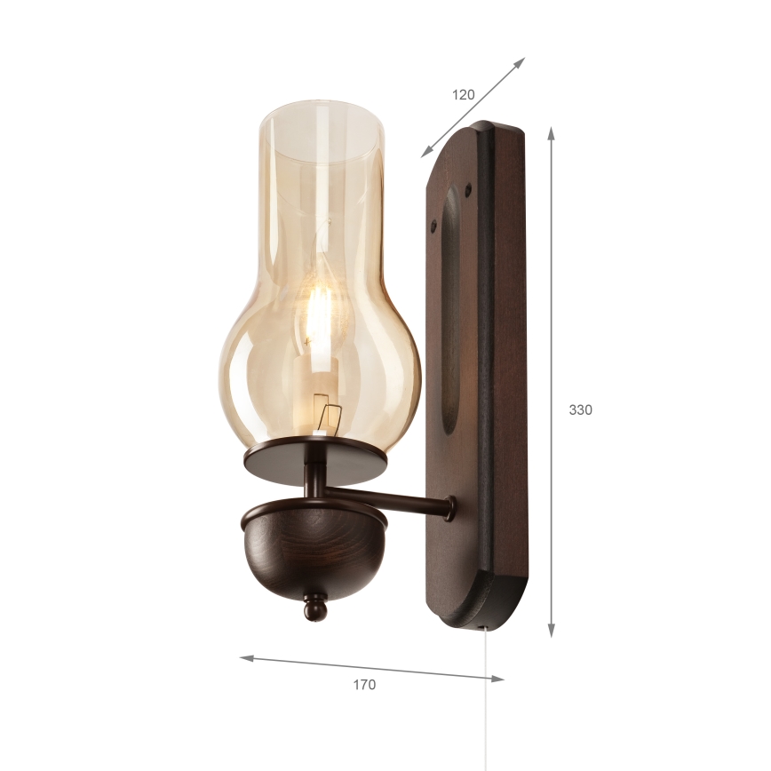 Brilagi - LED Seinavalgusti COTTAGE 1xE14/40W/230V pöök/pruun