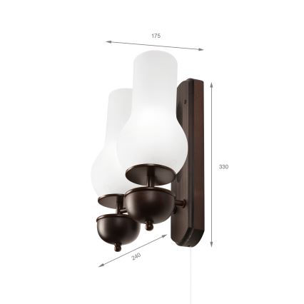 Brilagi - LED Seinavalgusti COTTAGE 2xE14/40W/230V pöök/valge