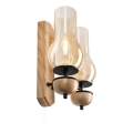Brilagi - LED Seinavalgusti COTTAGE 2xE14/40W/230V tamm/pruun