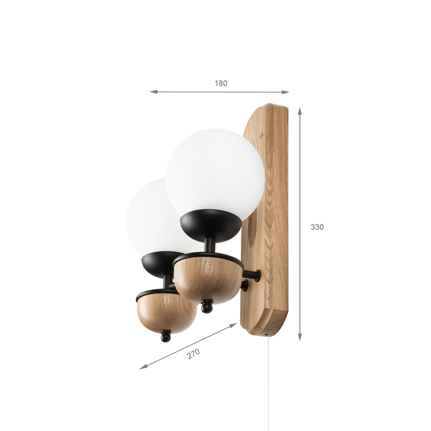 Brilagi - LED Seinavalgusti COTTAGE 2xG9/40W/230V tamm/valge
