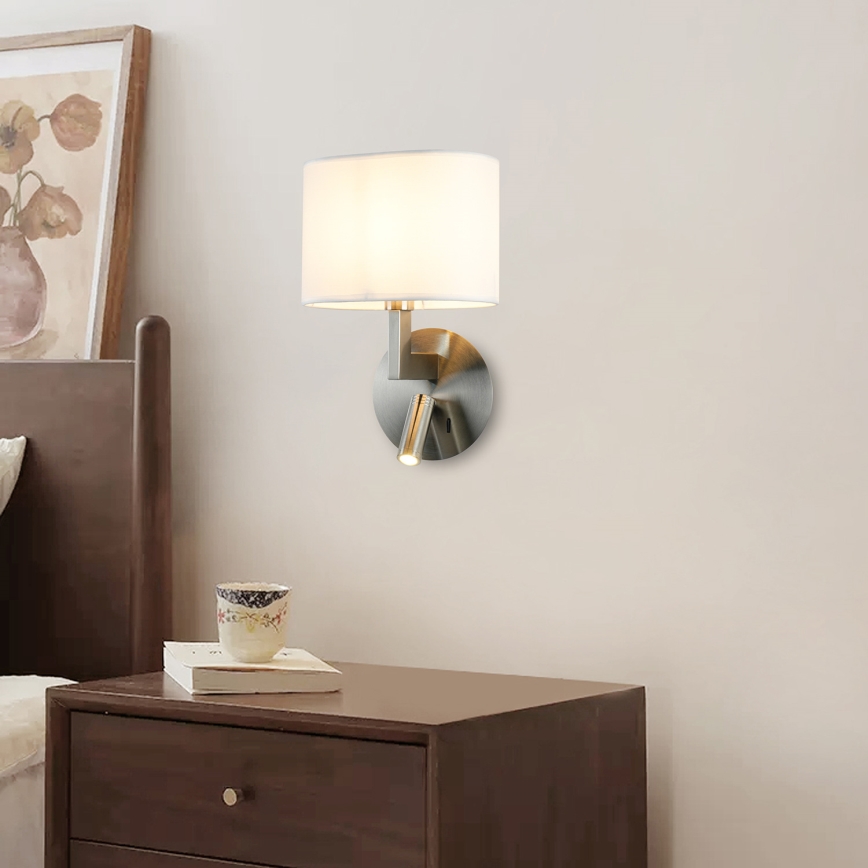 Brilagi - LED Seinavalgusti DAYA 1xE14/40W/230V + LED/3W valge/matt kroom