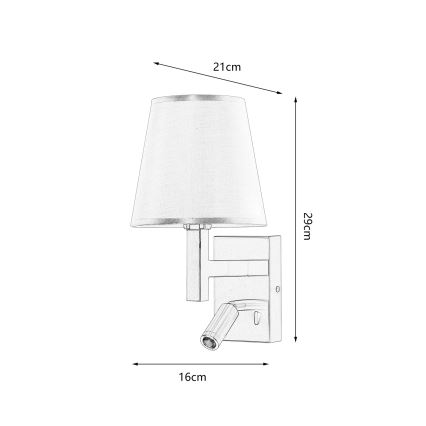 Brilagi - LED Seinavalgusti DEYA 1xE14/40W/230V + LED/3W valge/matt kroom