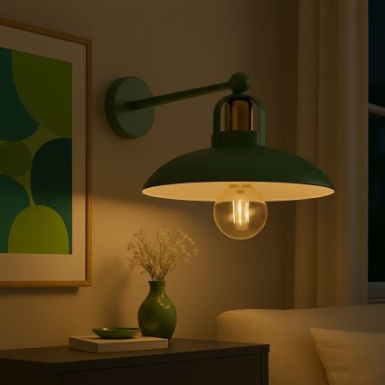 Brilagi - LED Seinavalgusti FLAMENGO 1xE27/60W/230V roheline