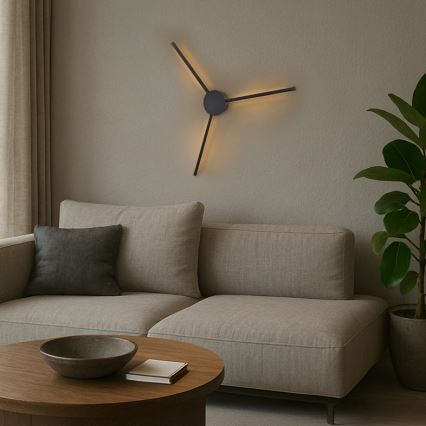 Brilagi - LED Seinavalgusti LUGO TRE LED/14W/230V must