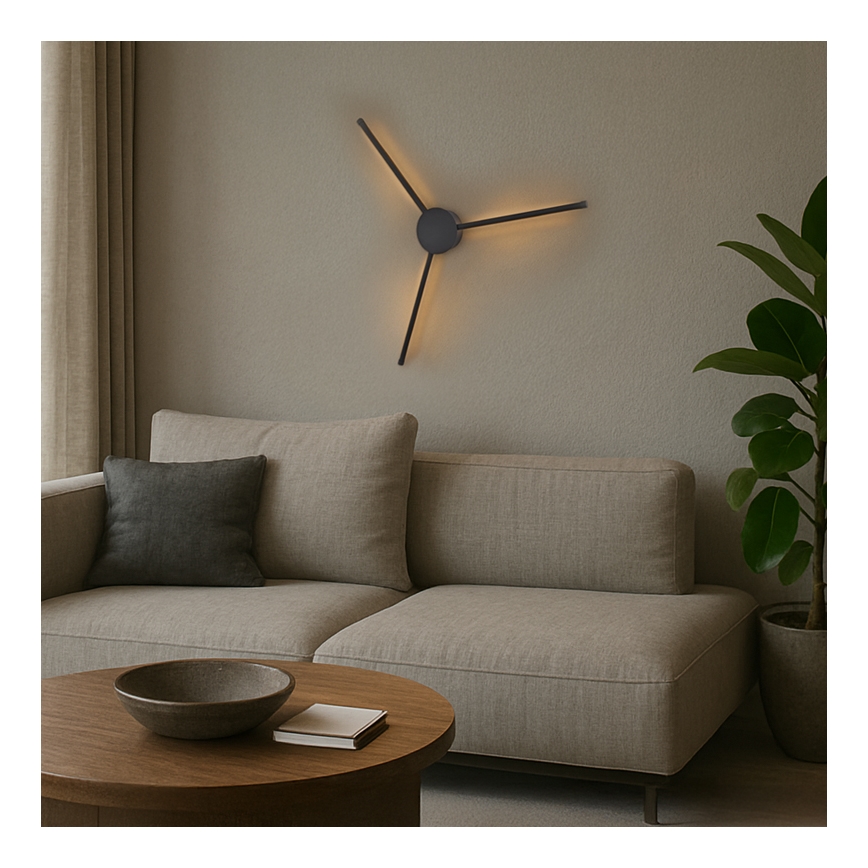 Brilagi - LED Seinavalgusti LUGO TRE LED/14W/230V must