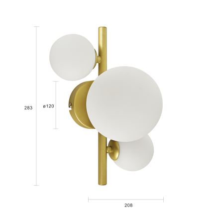 Brilagi - LED Seinavalgusti MILLA 3xG9/3W/230V kuldne/valge