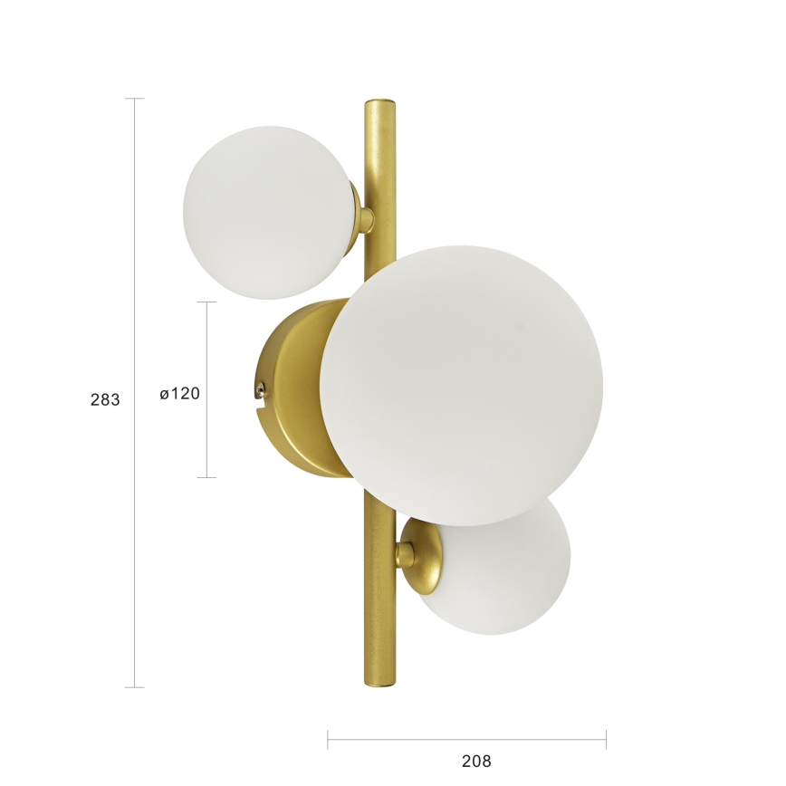 Brilagi - LED Seinavalgusti MILLA 3xG9/3W/230V kuldne/valge