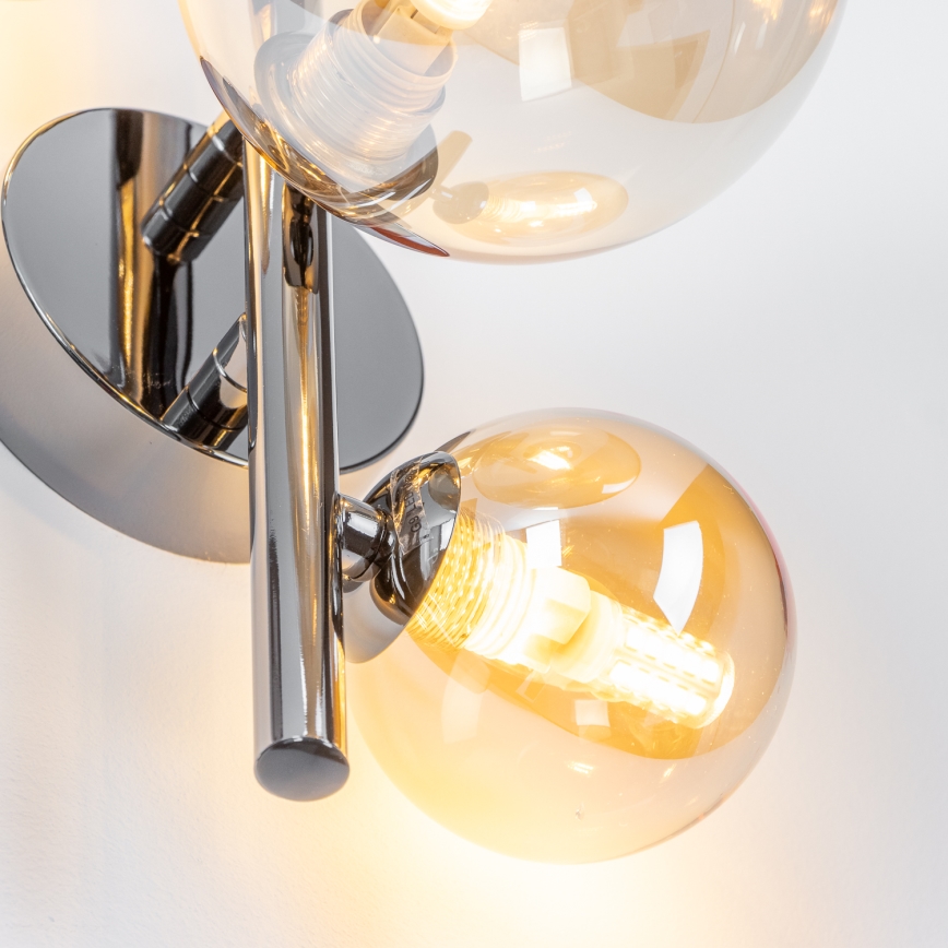 Brilagi - LED seinavalgusti MILLA 3xG9/3W/230V must kroom/kuldne