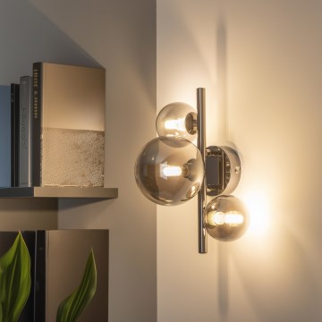 Brilagi - LED seinavalgusti MILLA 3xG9/3W/230V must kroom/suitsune