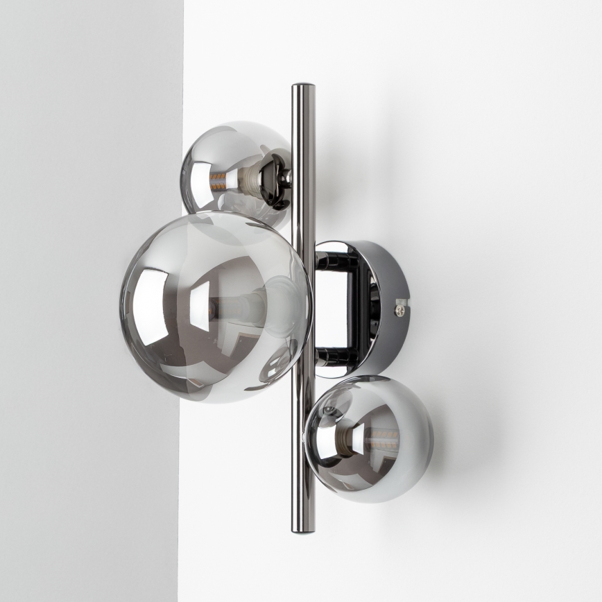 Brilagi - LED seinavalgusti MILLA 3xG9/3W/230V must kroom/suitsune