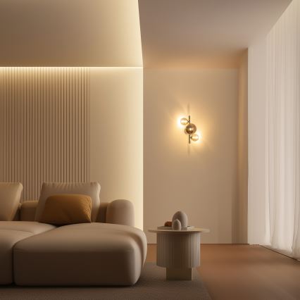 Brilagi - LED seinavalgusti MILLA 3xG9/3W/230V must kroom/suitsune