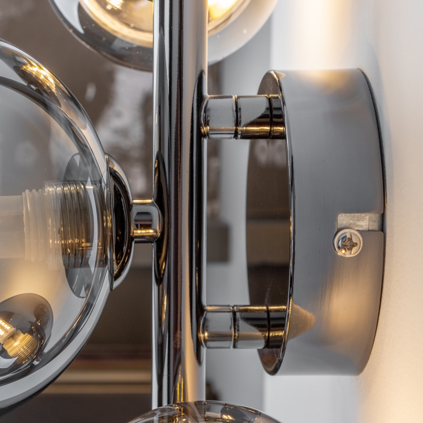 Brilagi - LED seinavalgusti MILLA 3xG9/3W/230V must kroom/suitsune