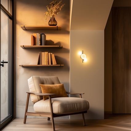 Brilagi - LED seinavalgusti MILLA 3xG9/3W/230V must kroom/valge