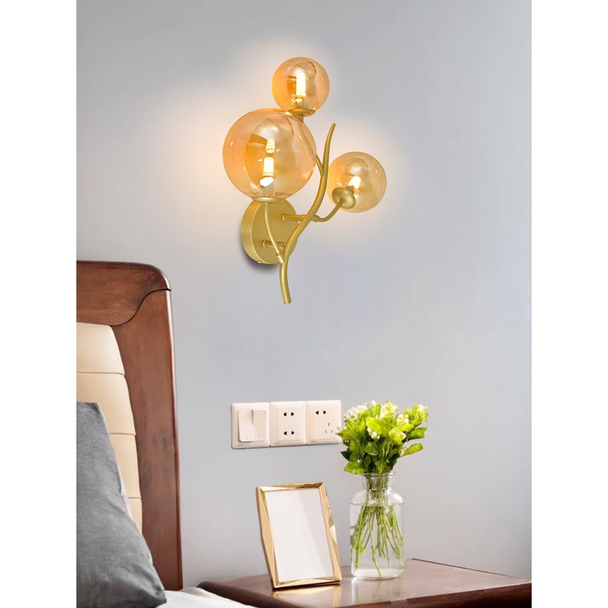 Brilagi - LED Seinavalgusti MISTEL 3xG9/3W/230V kuldne