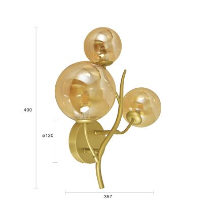 Brilagi - LED Seinavalgusti MISTEL 3xG9/3W/230V kuldne