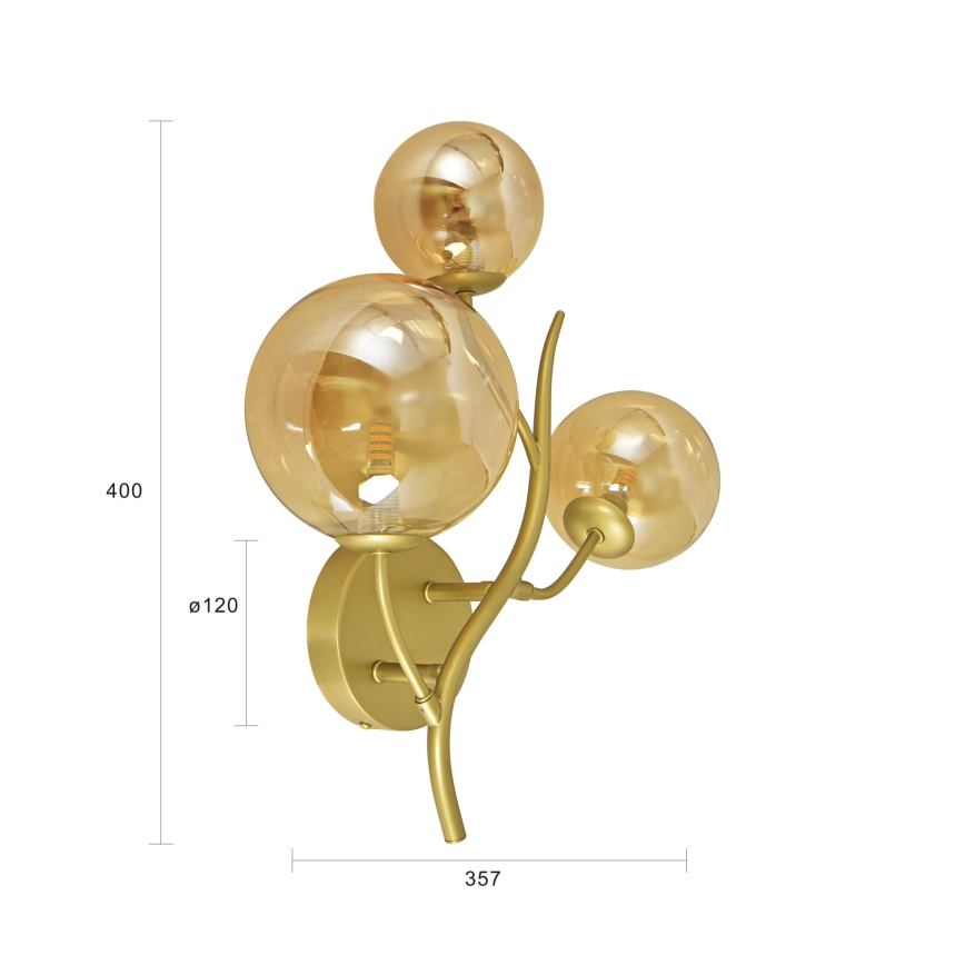 Brilagi - LED Seinavalgusti MISTEL 3xG9/3W/230V kuldne