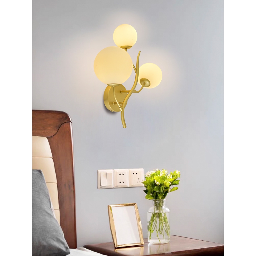 Brilagi - LED Seinavalgusti MISTEL 3xG9/3W/230V kuldne/valge