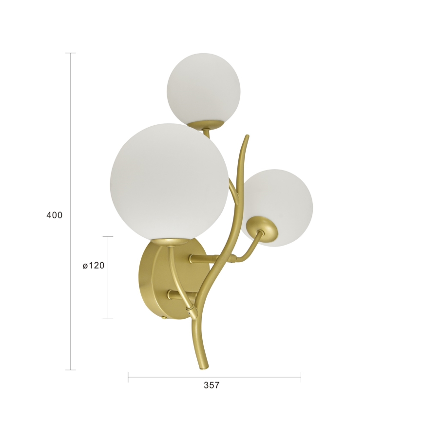 Brilagi - LED Seinavalgusti MISTEL 3xG9/3W/230V kuldne/valge