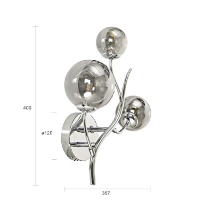 Brilagi - LED Seinavalgusti MISTEL 3xG9/3W/230V läikiv kroom/suitsune