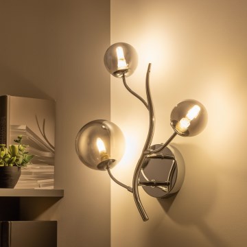 Brilagi - LED seinavalgusti MISTEL 3xG9/3W/230V must kroom/suitsune