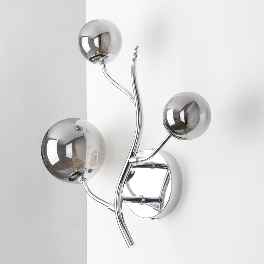 Brilagi - LED seinavalgusti MISTEL 3xG9/3W/230V must kroom/suitsune