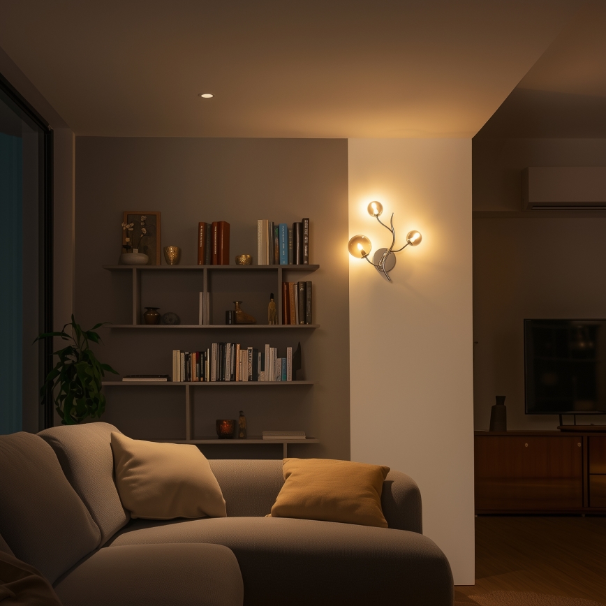 Brilagi - LED seinavalgusti MISTEL 3xG9/3W/230V must kroom/suitsune