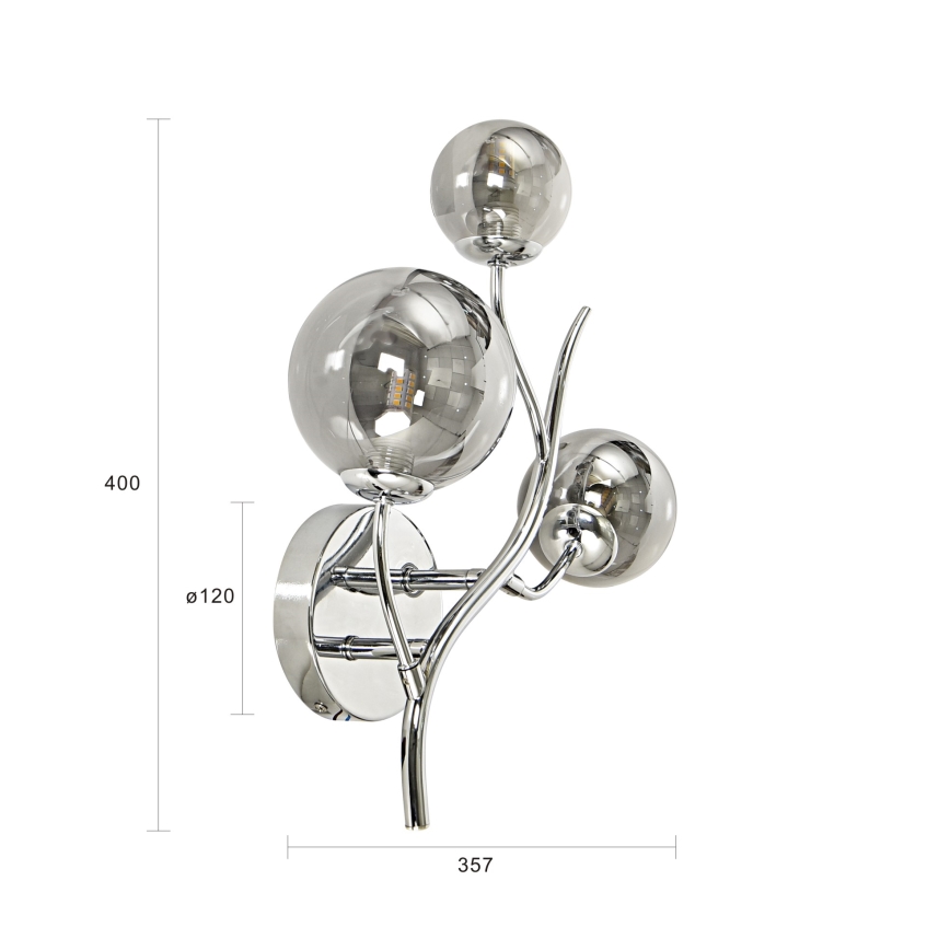 Brilagi - LED seinavalgusti MISTEL 3xG9/3W/230V must kroom/suitsune