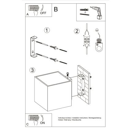 Brilagi -  LED Kohtvalgusti seinale MURO 1xG9/3,5W/230V betoon