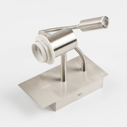 Brilagi - LED Paindlik seinalamp NUBILA 1xE27/25W/230V + LED/3W matt kroom/pruun