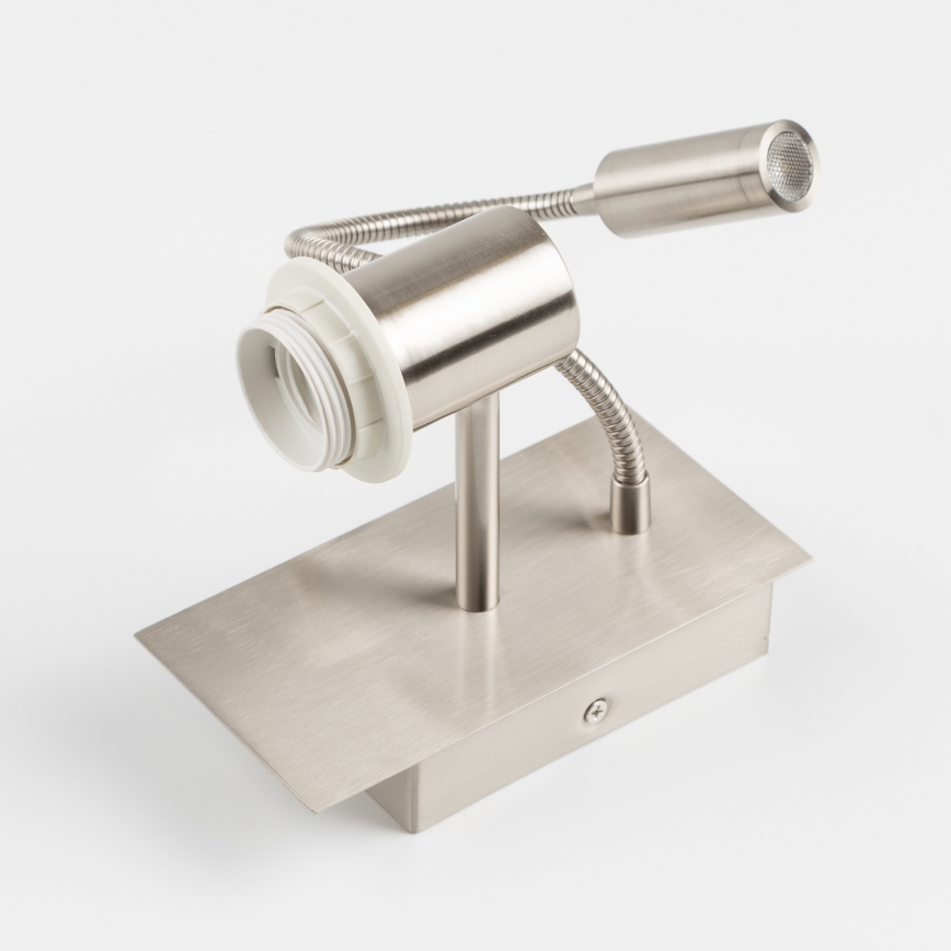 Brilagi - LED Paindlik seinalamp NUBILA 1xE27/25W/230V + LED/3W matt kroom/pruun
