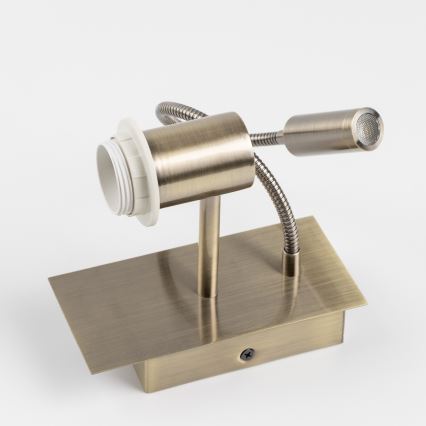 Brilagi - LED Paindlik seinalamp NUBILA 1xE27/25W/230V + LED/3W messing/helepruun