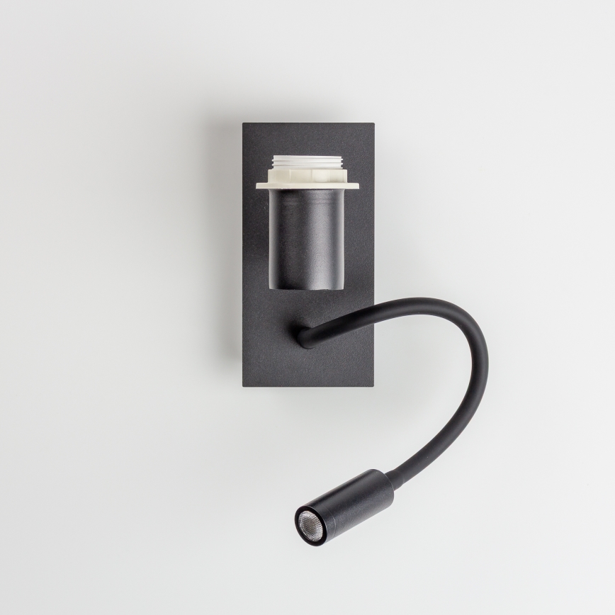 Brilagi - LED Paindlik seinalamp NUBILA 1xE27/25W/230V + LED/3W must/helepruun