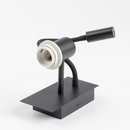 Brilagi - LED Paindlik seinalamp NUBILA 1xE27/25W/230V + LED/3W must/helepruun