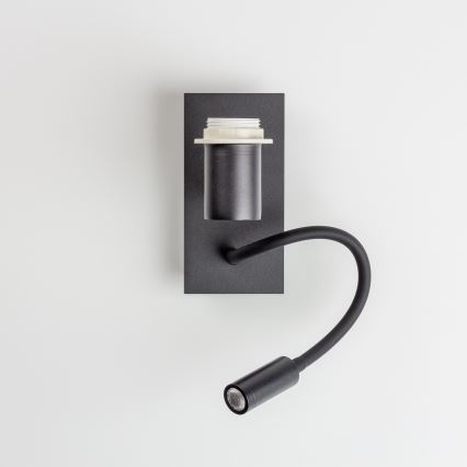 Brilagi - LED Paindlik seinalamp NUBILA 1xE27/25W/230V + LED/3W must/valge