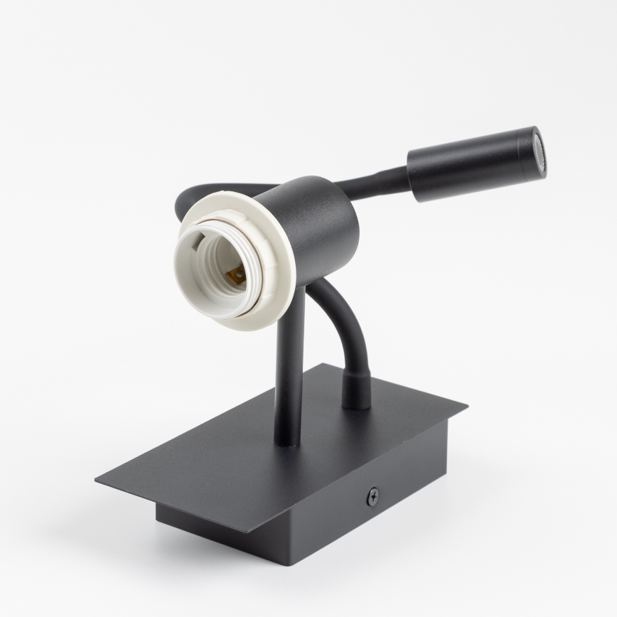 Brilagi - LED Paindlik seinalamp NUBILA 1xE27/25W/230V + LED/3W must/valge