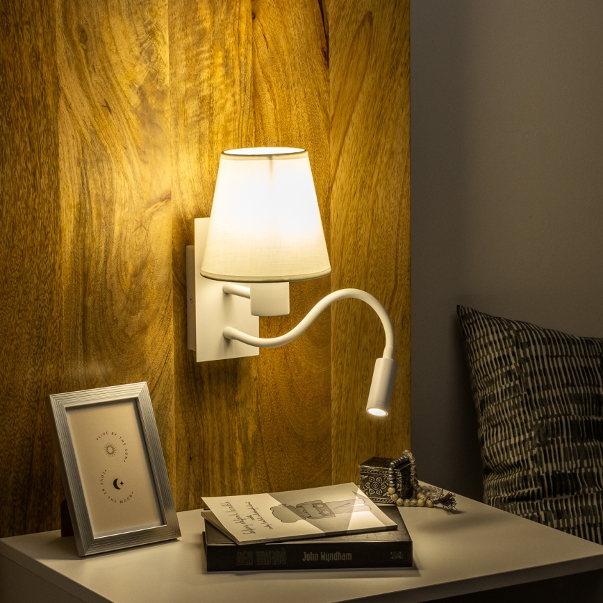 Brilagi - LED Paindlik seinalamp NUBILA 1xE27/25W/230V + LED/3W valge