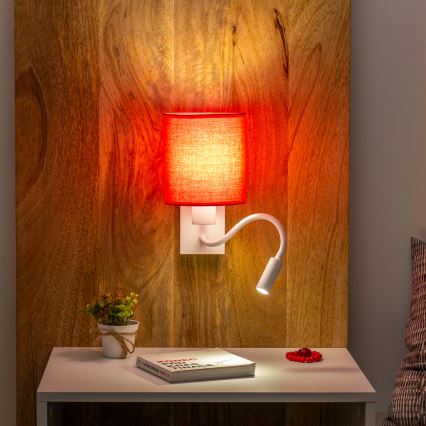 Brilagi - LED Paindlik seinalamp NUBILA 1xE27/25W/230V + LED/3W valge/punane