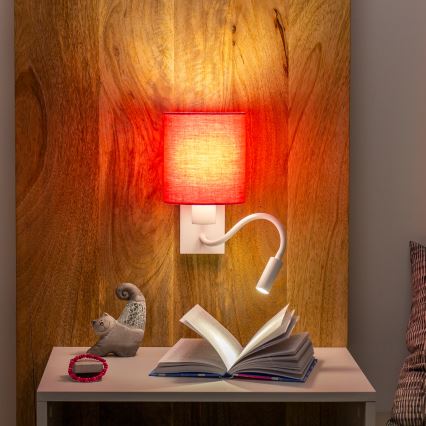 Brilagi - LED Paindlik seinalamp NUBILA 1xE27/25W/230V + LED/3W valge/roosa