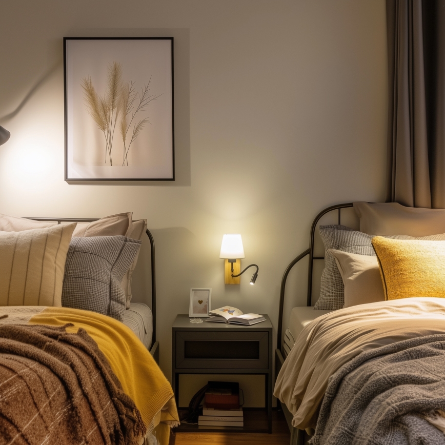Brilagi - LED Paindlik seinalamp NUBILA WOOD 1xE27/25W/230V + LED/3W tamm/kreemikas