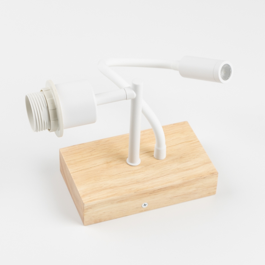 Brilagi - LED-painduv seinavalgusti NUBILA WOOD 1xE27/25W/230V + LED/3W tamm/valge/kollane