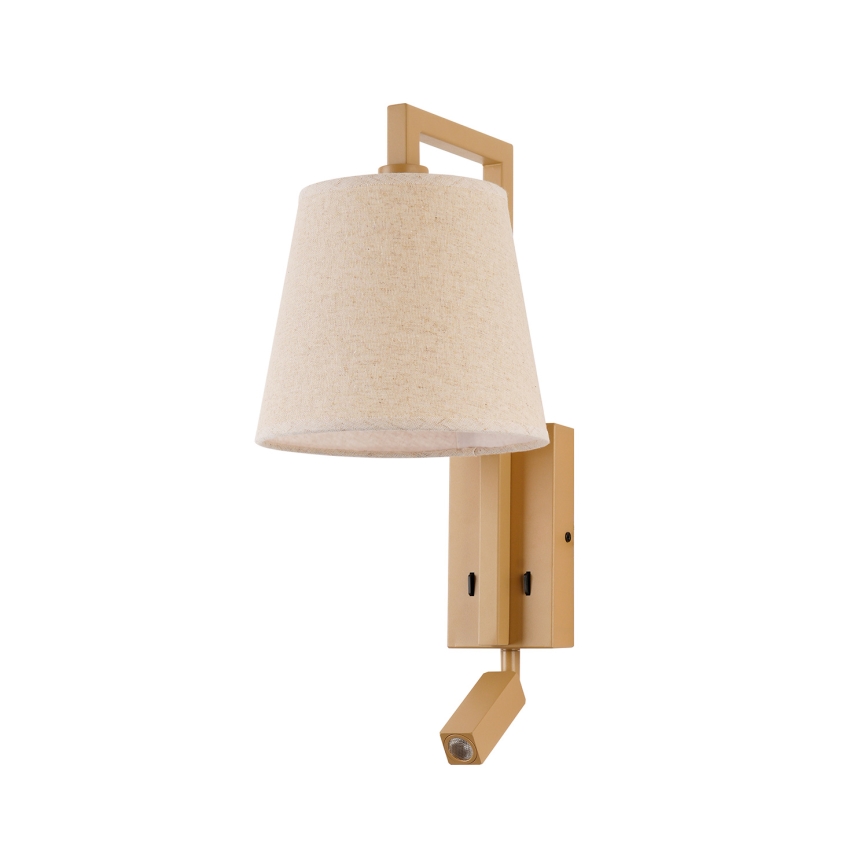 Brilagi - LED Seinavalgusti RAYA 1xE14/40W/230V + LED/3W lina/beež