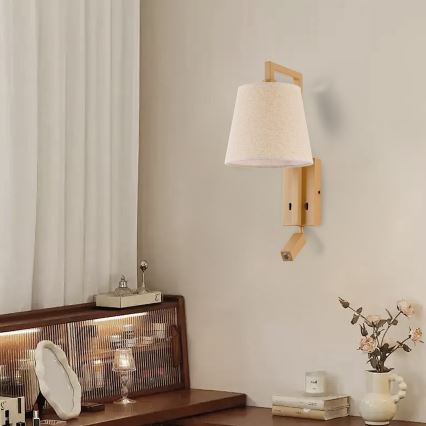 Brilagi - LED Seinavalgusti RAYA 1xE14/40W/230V + LED/3W lina/beež